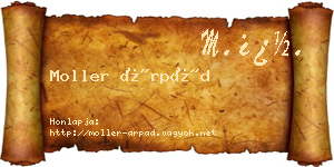 Moller Árpád névjegykártya